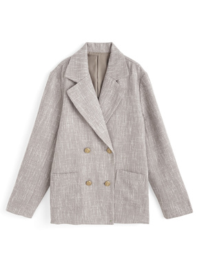 ツイードテーラードダブルジャケット