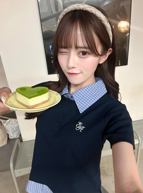 チェック柄シャツレイヤード風トップス