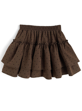 インパン裏地付きドット柄ティアードミニスカート