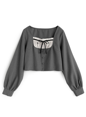 レイヤード風リボントップス