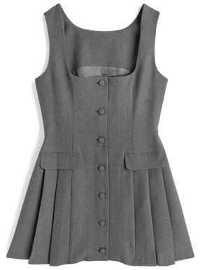 プリーツ切替ミニジャンパースカート