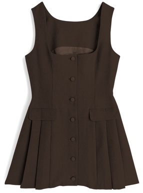 プリーツ切替ミニジャンパースカート