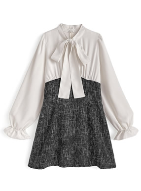 ツイードドッキングミニワンピース