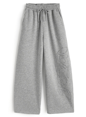 ラインストーンスウェットカーブパンツ