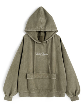 ロゴ刺繍ポケットスウェットパーカー