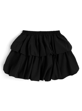 インパン裏地付きティアードバルーンミニスカート