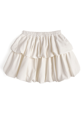 インパン裏地付きティアードバルーンミニスカート