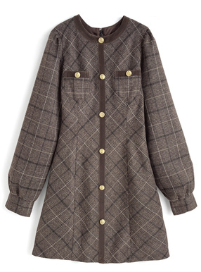 チェック柄ミニワンピース