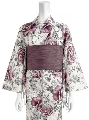 バラ柄浴衣セット