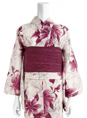 クレマチス柄浴衣セット