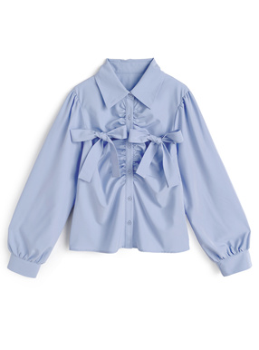 ダブルリボンギャザーブラウス