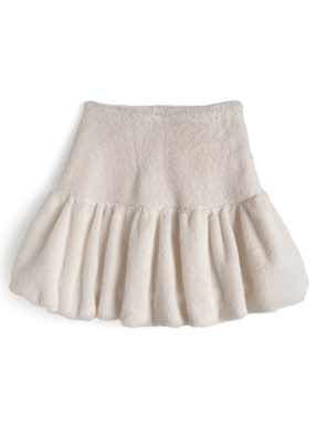 インパン裏地付きファーバルーンミニスカート