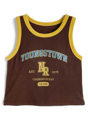 配色ロゴプリントタンクトップ