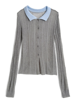 リブニットカーディガン