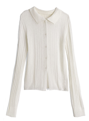 リブニットカーディガン