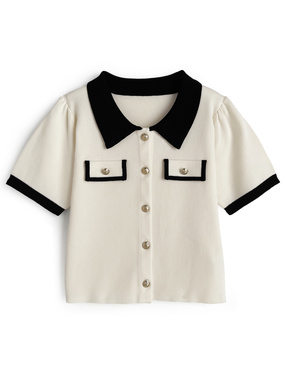 配色ニットカーディガン