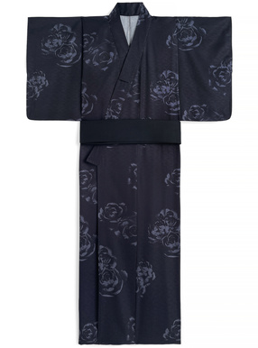 ぼかし花柄メンズ浴衣セット