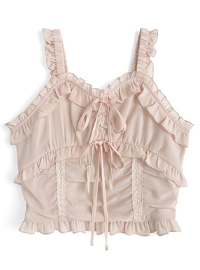 ダブルリボンフリルキャミソールトップス