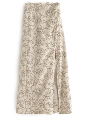 花柄刺繍スリットタイトロングスカート