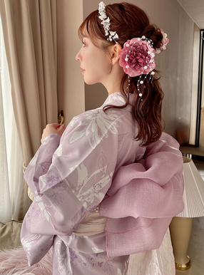 フラワーコサージュ＆パールヘアピン5点セット
