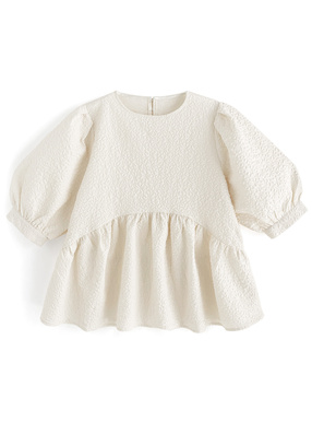 花柄ふくれジャガードペプラムブラウス