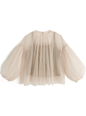 キャミ付きチュールトップス