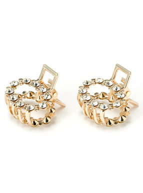 ビジューサークルミニヘアクリップ2点セット