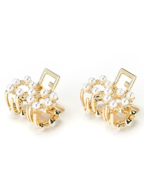 パールリボンミニヘアクリップ2点セット