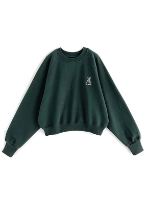 テディベア刺繍スウェットトップス