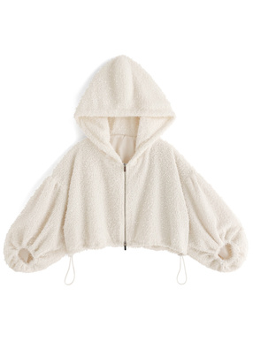 ラメフェザードロストショート丈パーカー