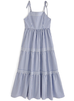 ストライプ柄ティアードキャミワンピース