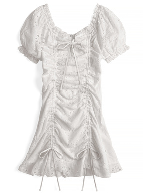 2Wａｙコットンレースフリルドロストミニワンピース