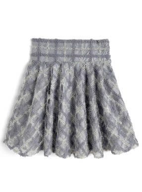 チェック柄シアーフレアミニスカート