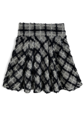 チェック柄シアーフレアミニスカート