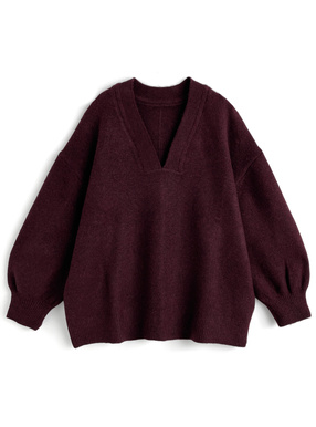 Vネックニットトップス