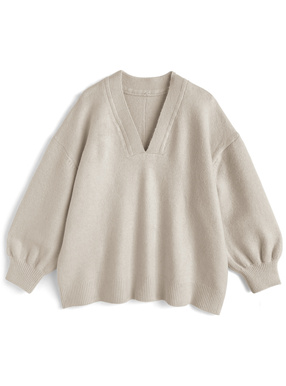 Vネックニットトップス