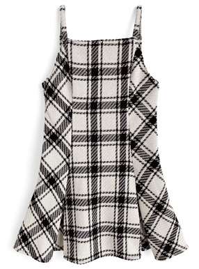 チェック柄ツイードキャミソールミニワンピース