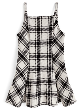 チェック柄ツイードキャミソールミニワンピース