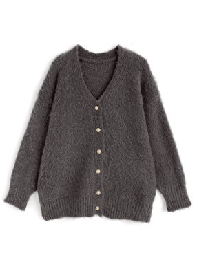 オーバーサイズVネックニットカーディガン