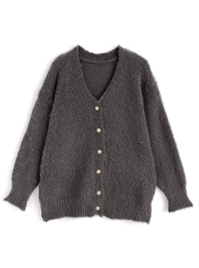 オーバーサイズVネックニットカーディガン