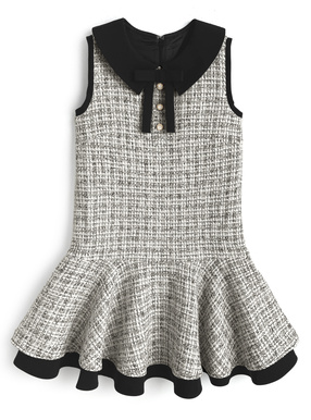 リボンツイードノースリーブミニワンピース