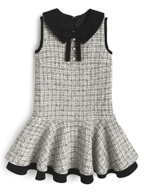 リボンツイードノースリーブミニワンピース