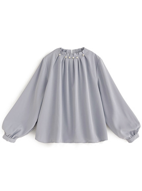 パールタックネックブラウス