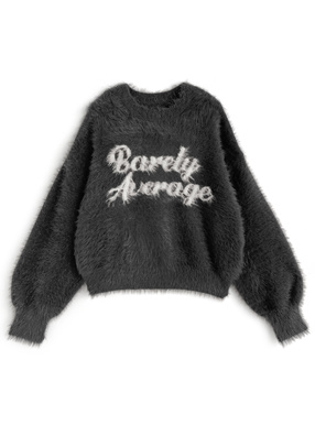 ロゴシャギーニットトップス