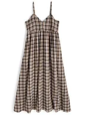 チェック柄フレアキャミソールワンピース