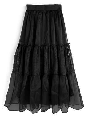 最終お値下げ！ebure シアーチェックオーガンジープリーツスカート　38 美品 ebure エブール 22ss シアーチェックオーガンジープリーツ