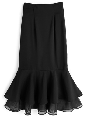 裾シアーマーメイドスカート