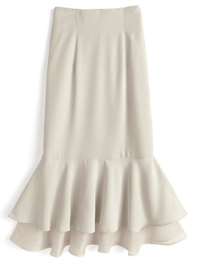 裾シアーマーメイドスカート