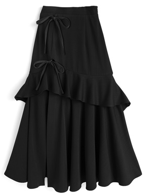フリルリボンスリットスカート