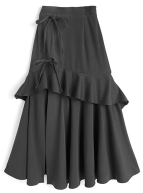 フリルリボンスリットスカート